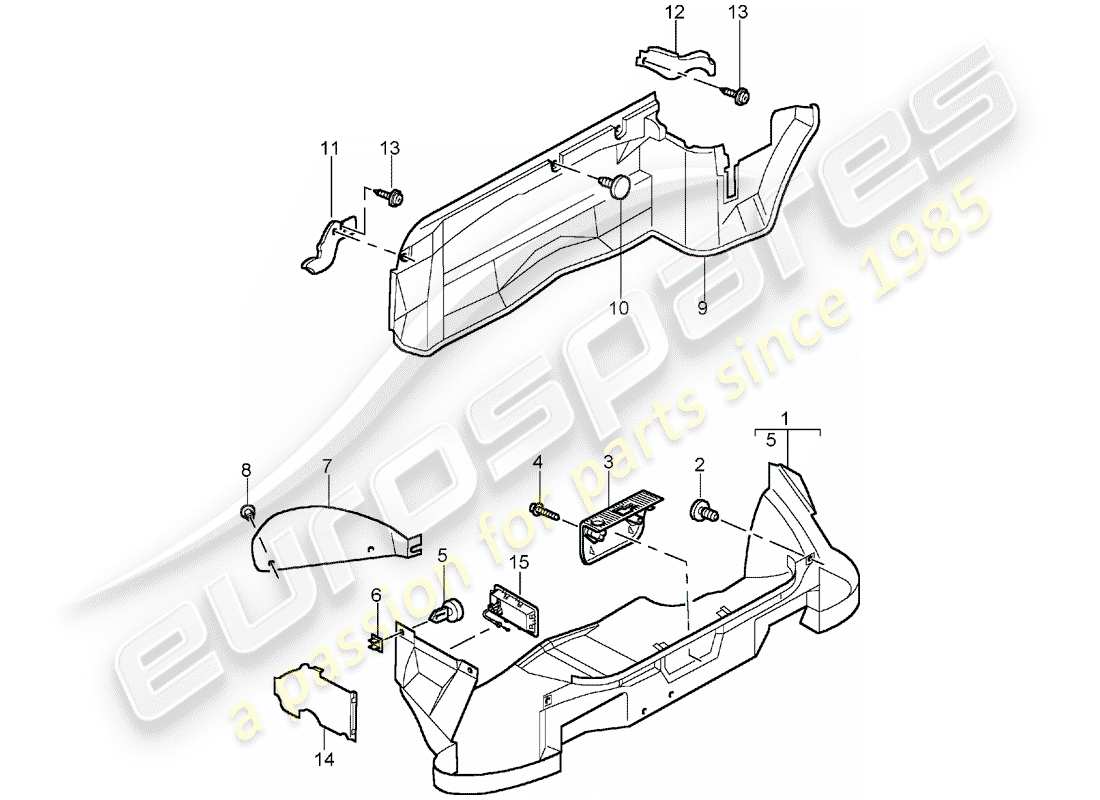 porsche 2003 (986 boxster) gepäckraum ersatzteildiagramm