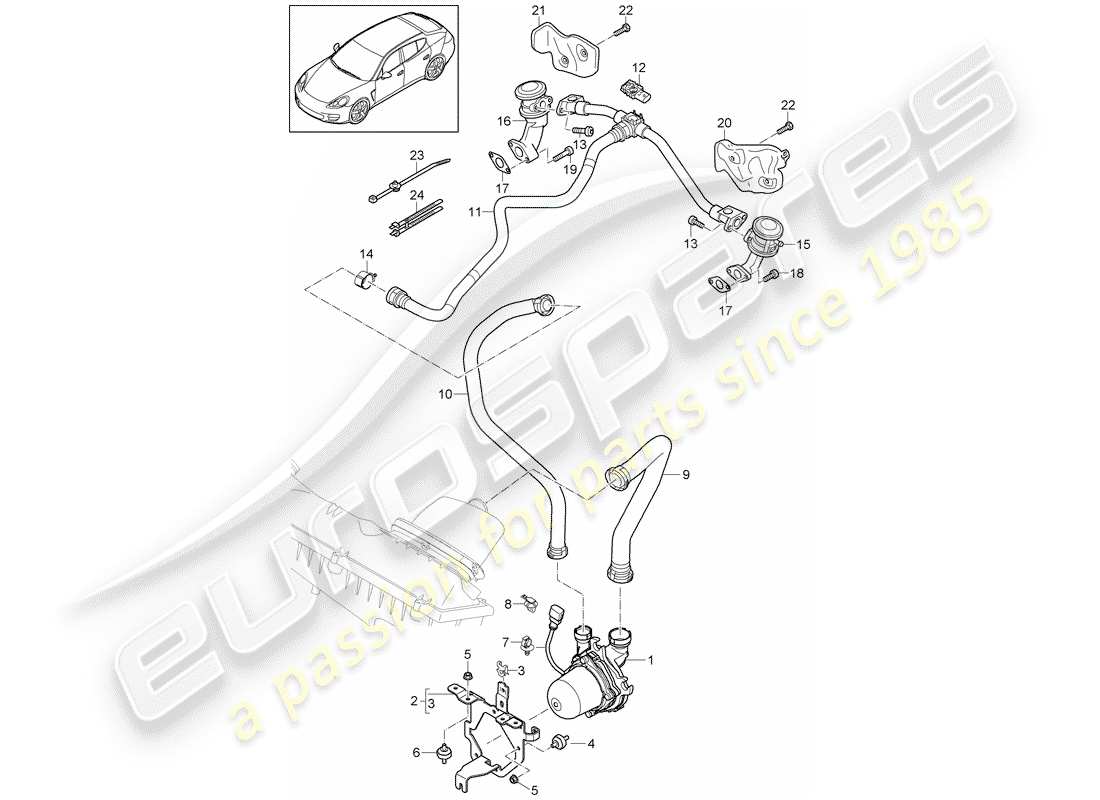 porsche 2016 (panamera 970) abgasreinigungssystem - teilediagramm