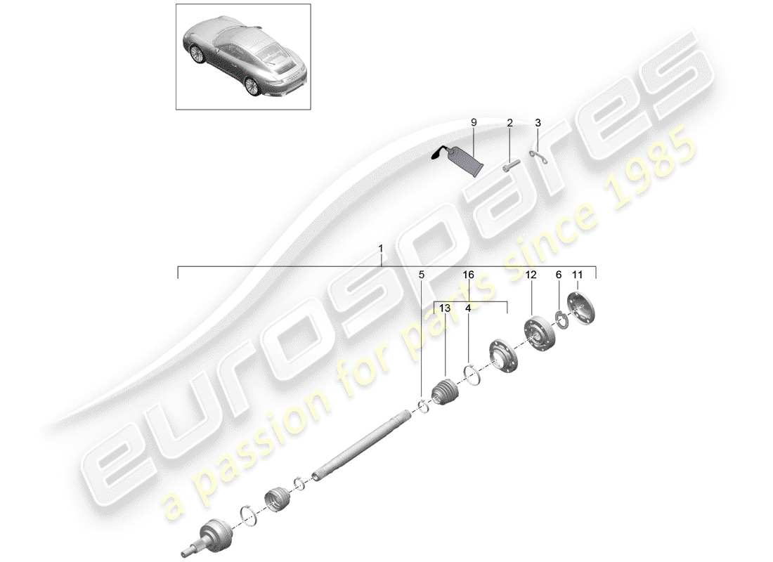 porsche 2017 (991-2) antriebswelle teilediagramm