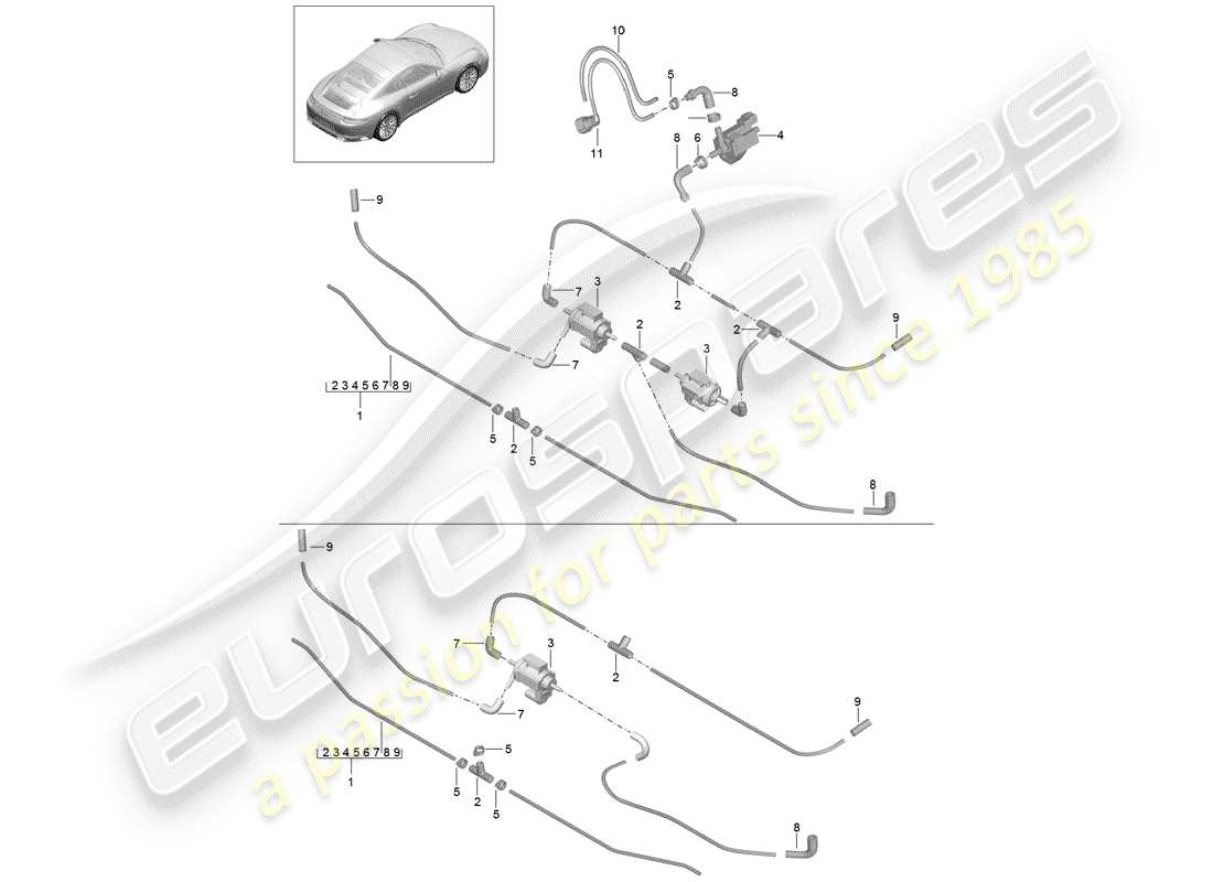 porsche 2017 (991-2) luftfilter - teilediagramm