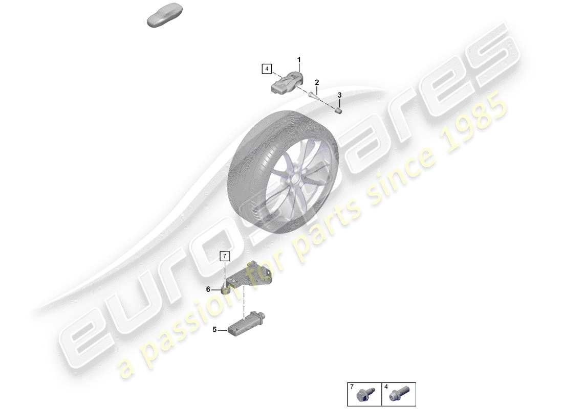 porsche 2020 (718 boxster spyder) reifendruck-kontrollsystem teilediagramm