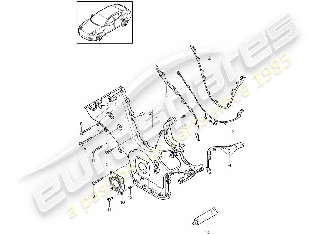 porsche 2016 (panamera 970) abdeckung für steuerkette ersatzteildiagramm