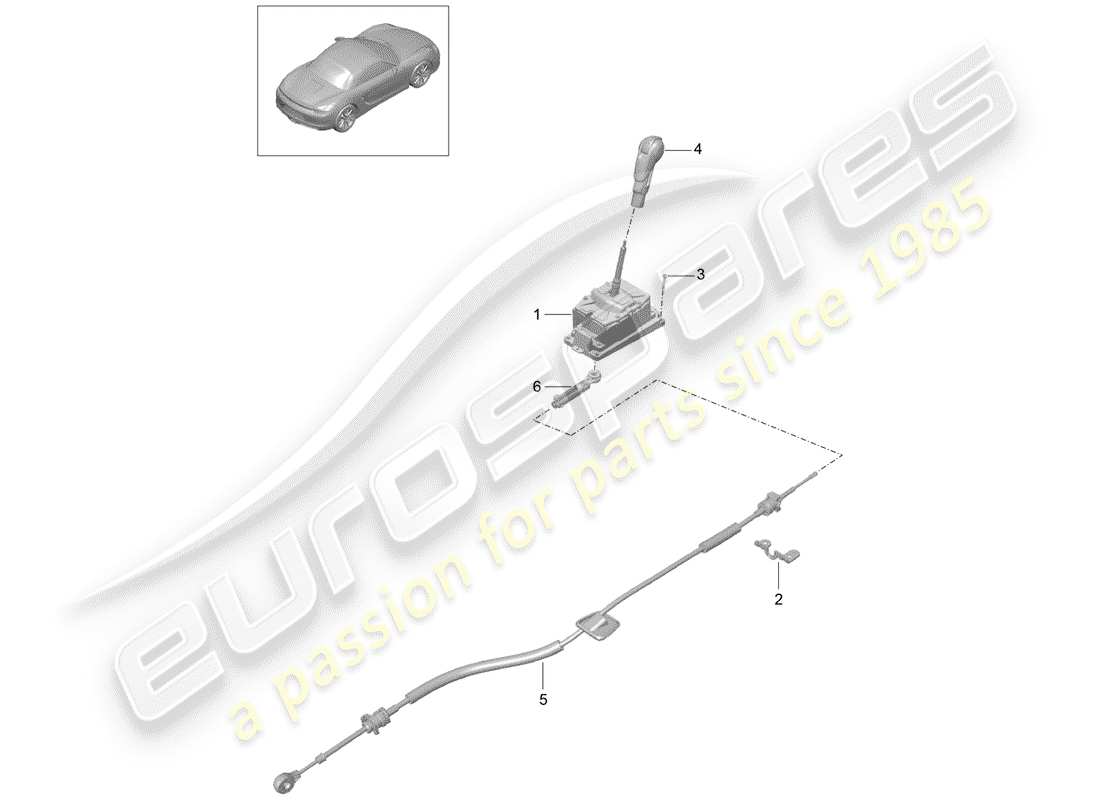 porsche 2016 (981 boxster) wählhebel ersatzteildiagramm