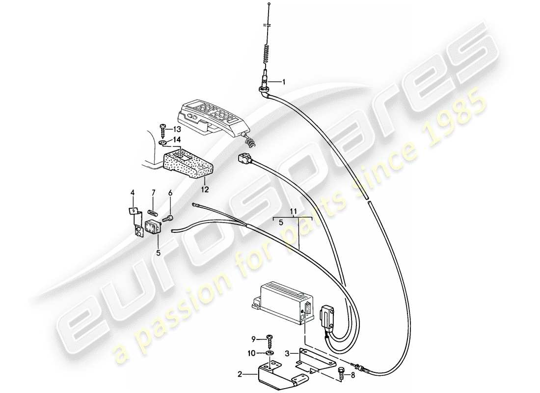 porsche 1989 (911) telefonvorbereitung teilediagramm