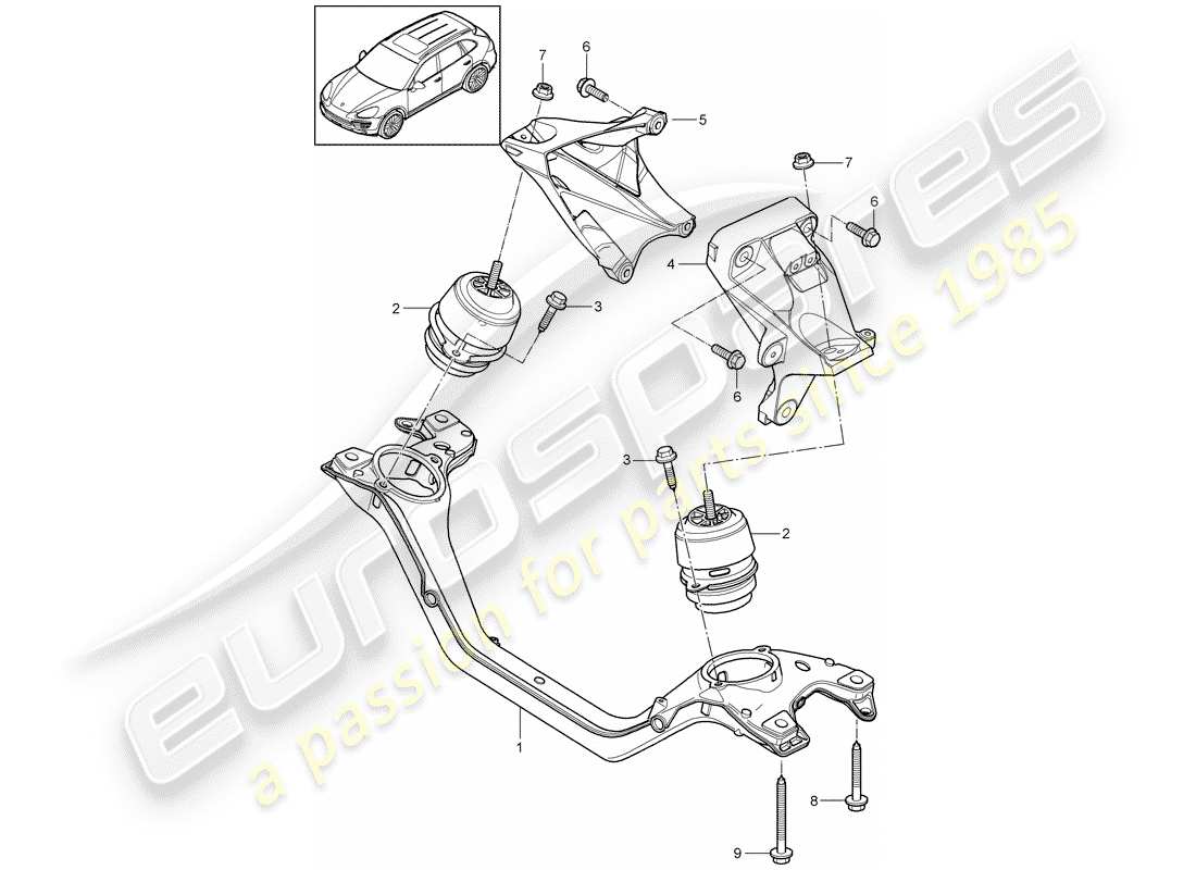 porsche 2011 (cayenne e2 92a) motorhebezug ersatzteildiagramm