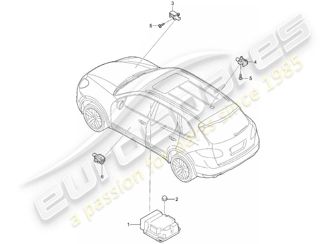 porsche 2011 (cayenne e2 92a) elektronisches steuermodul teilediagramm