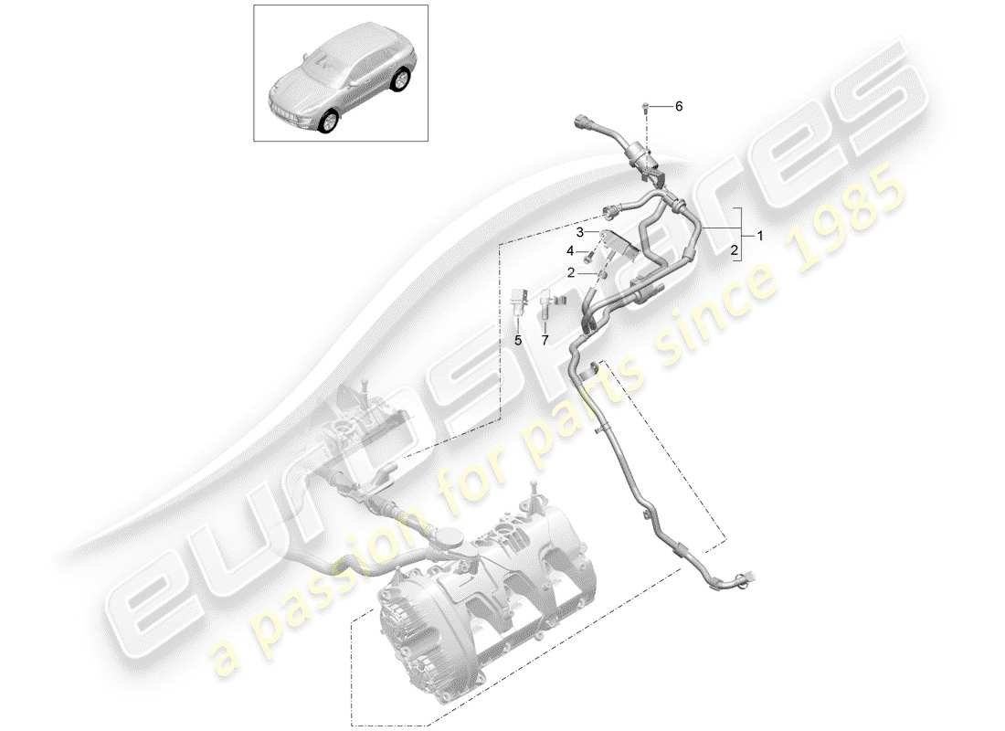 porsche 2018 (macan) tankbelüftung ersatzteildiagramm