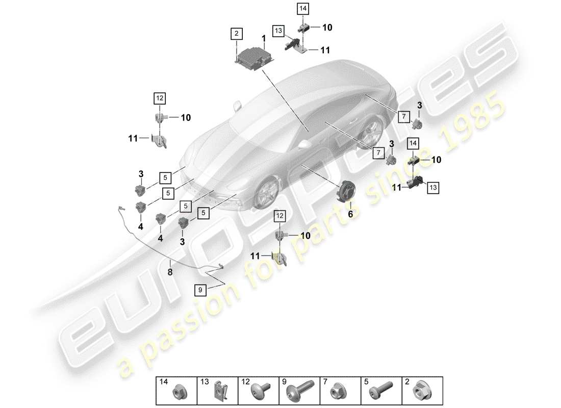 porsche 2017 (panamera 971-1) elektronisches steuermodul teilediagramm