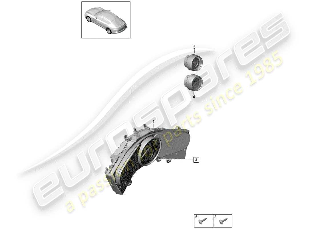porsche 2017 (panamera 971-1) instrumentenkombination ersatzteildiagramm