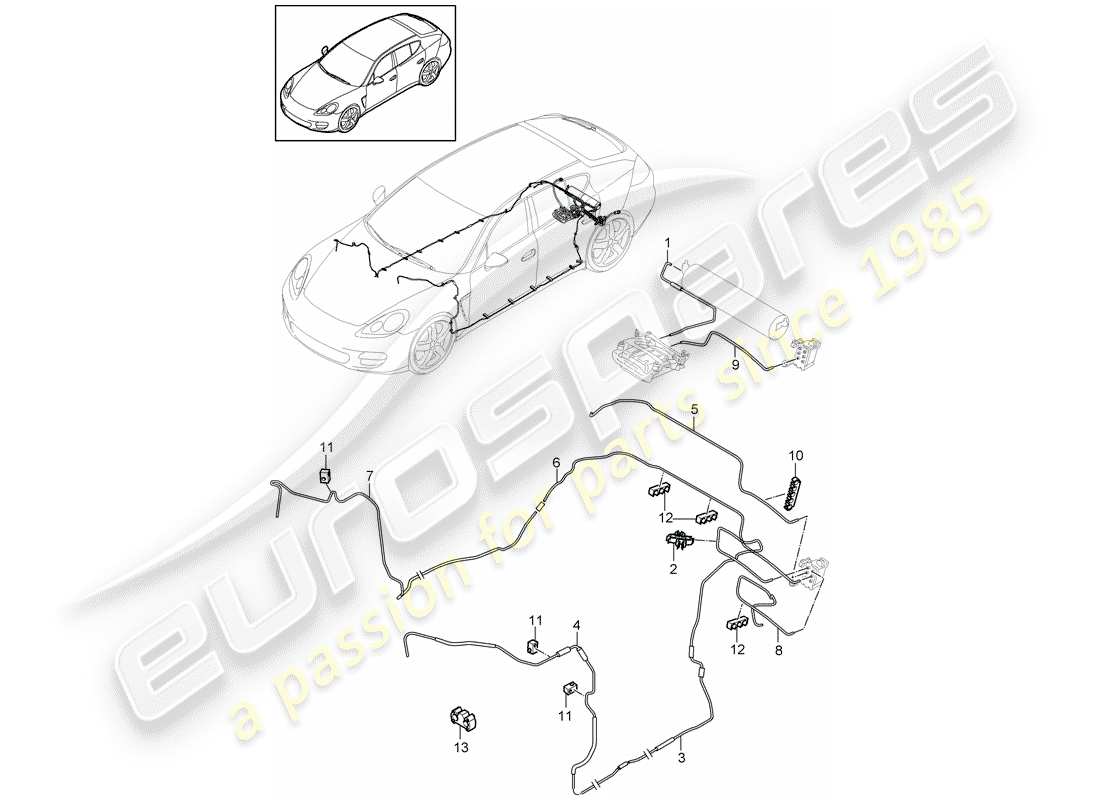 porsche 2010 (panamera 970) selbstnivellierendes system - teilediagramm
