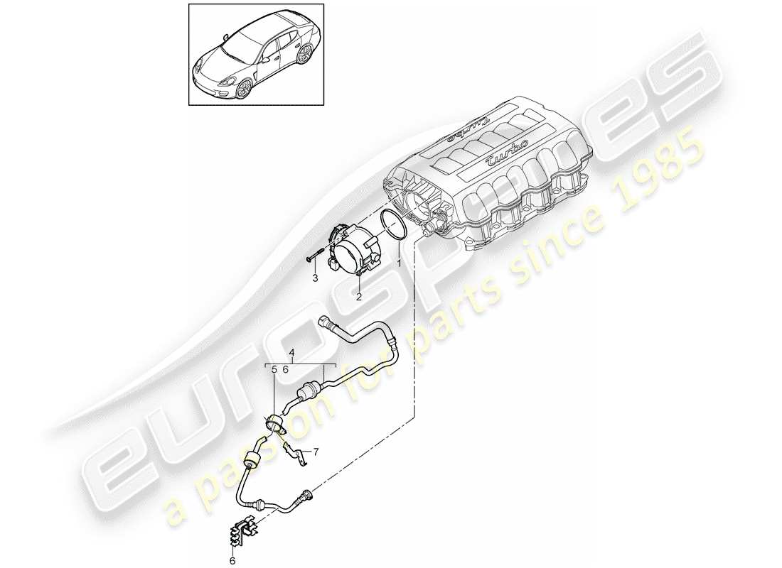 porsche 2010 (panamera 970) drosselklappengehäuse - teilediagramm