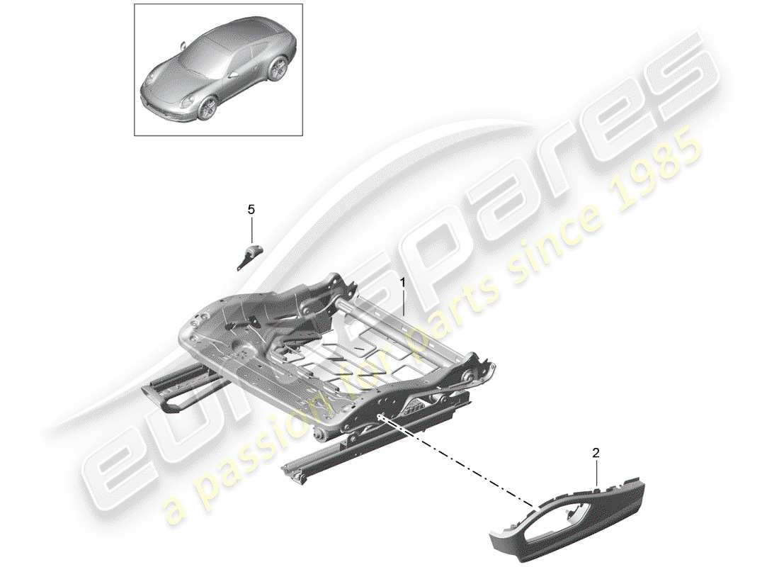 porsche 2015 (991-1) sitzrahmen teilediagramm