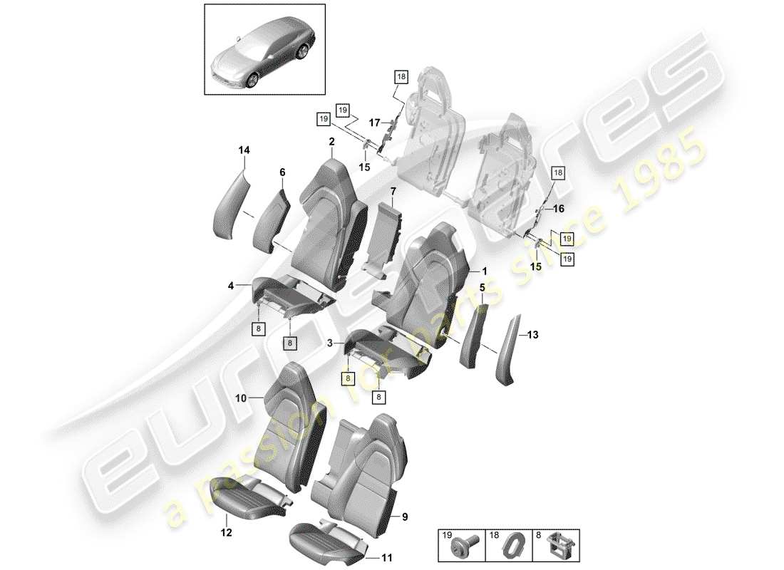 porsche 2017 (panamera 971-1) seat-ersatzteildiagramm