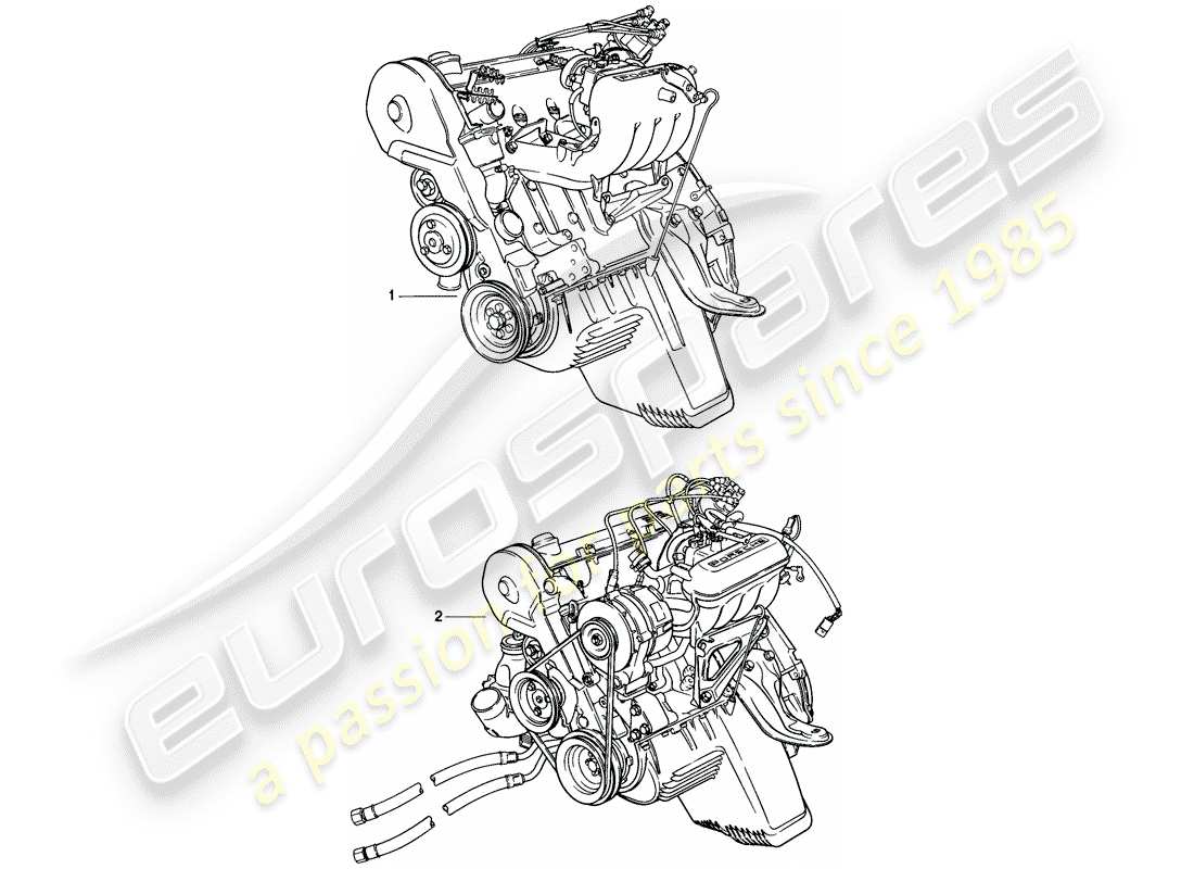 porsche 1977 (924) ersatzteildiagramm für den motorersatz
