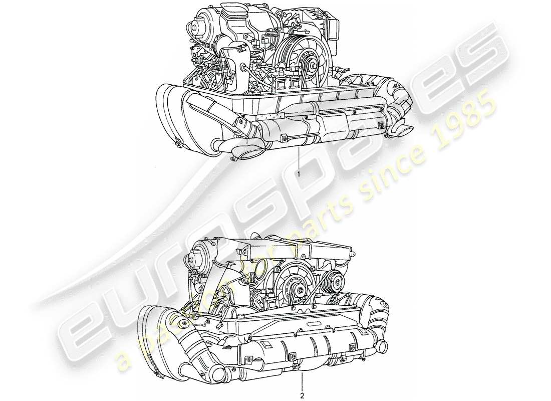 porsche 1996 (993) austauschmotor - bereit zum einbau teilediagramm