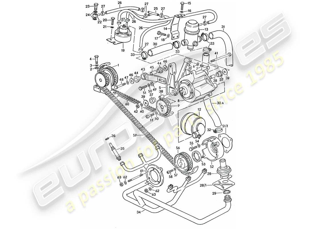 porsche 1975 (911 turbo) lufteinspritzung ersatzteildiagramm