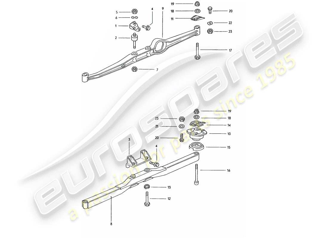 porsche 1971 (914) motorträger ersatzteildiagramm