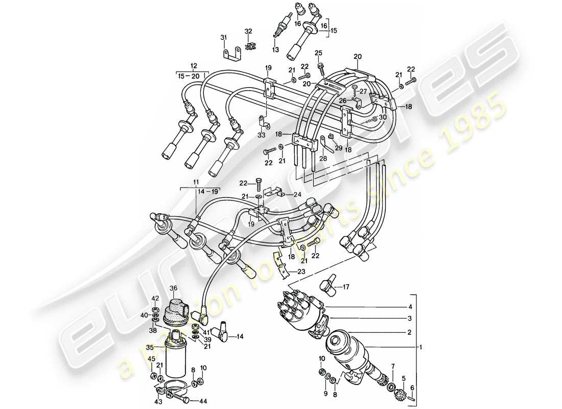 porsche 1989 (911) motorelektrik 2 ersatzteildiagramm