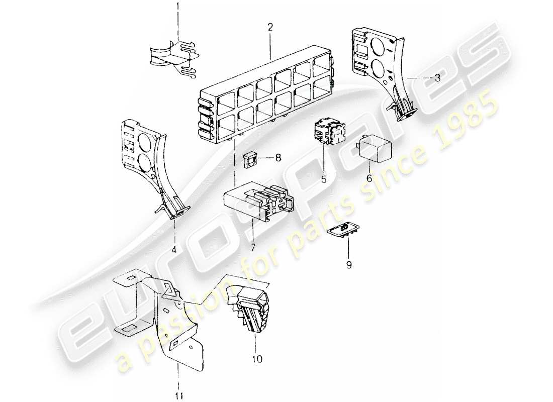 porsche 2003 (986 boxster) sicherungskasten/relaisplatte ersatzteildiagramm