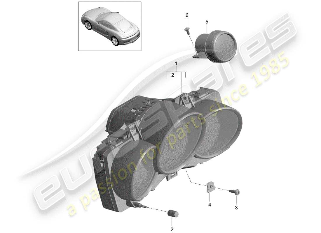porsche 2015 (981 cayman) instrumente teilediagramm
