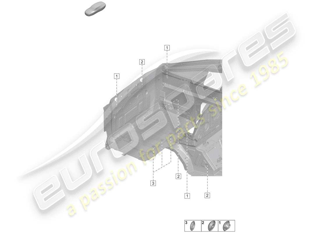 porsche 2020 (992-1) stopfen für karosserie ersatzteildiagramm