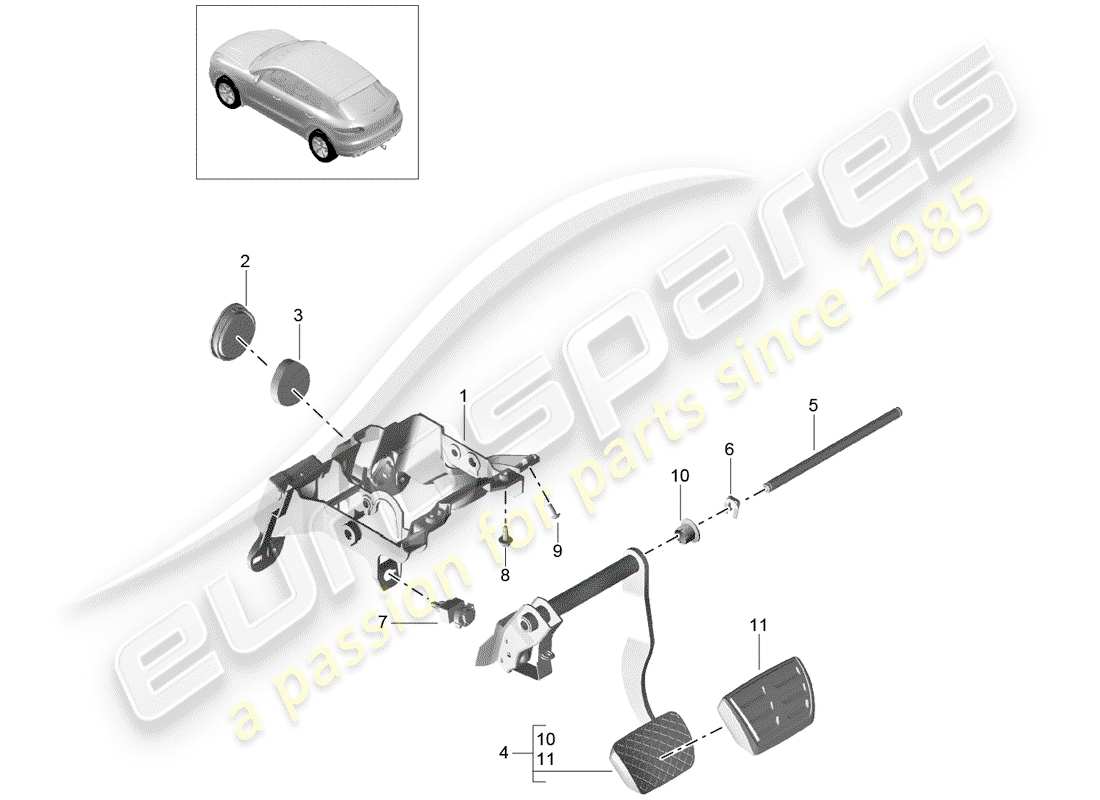 porsche 2018 (macan) bremsfunktionen teilediagramm