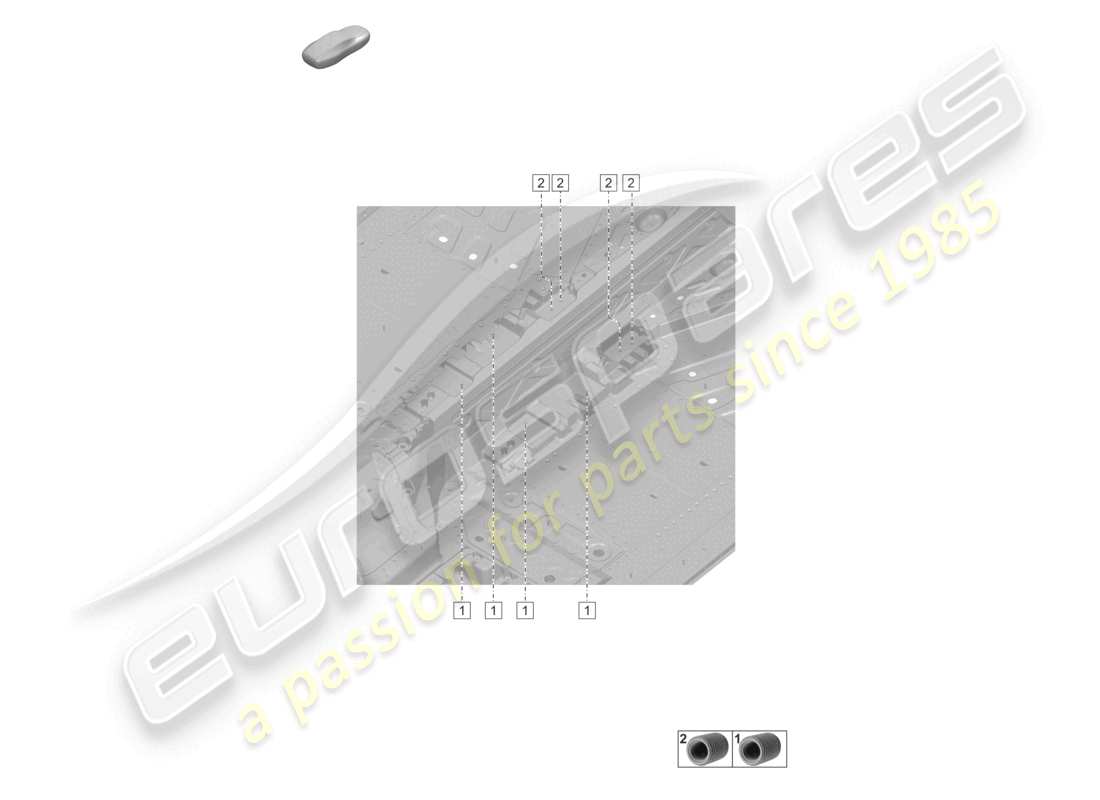 porsche 2019 (992-1) verbinder für tunnelunterboden teilediagramm