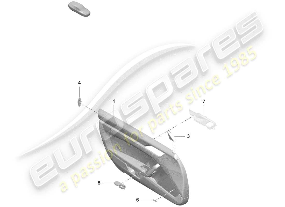 porsche 2020 (992-1) türplatte teilediagramm