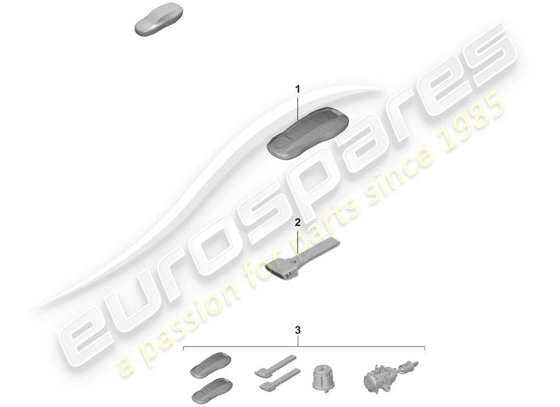 porsche 2019 (992-1) handsender teilediagramm