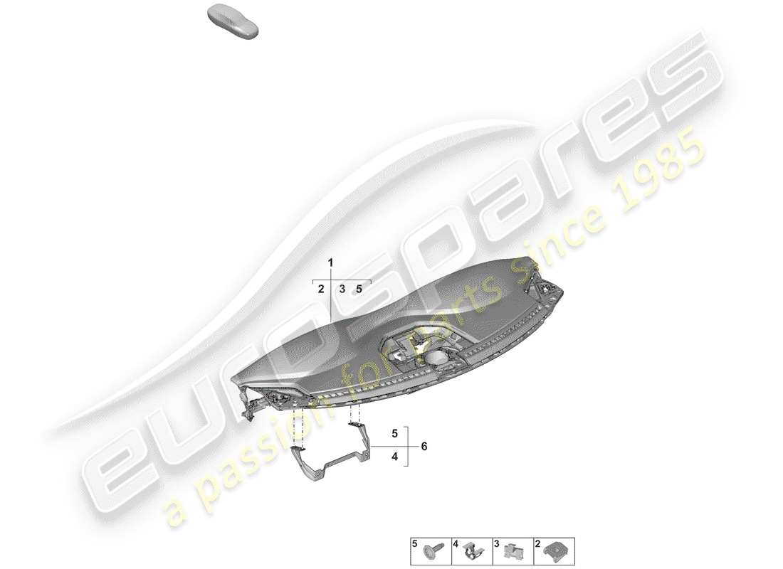 porsche 2019 (992-1) armaturenbrettverkleidung - ersatzteildiagramm