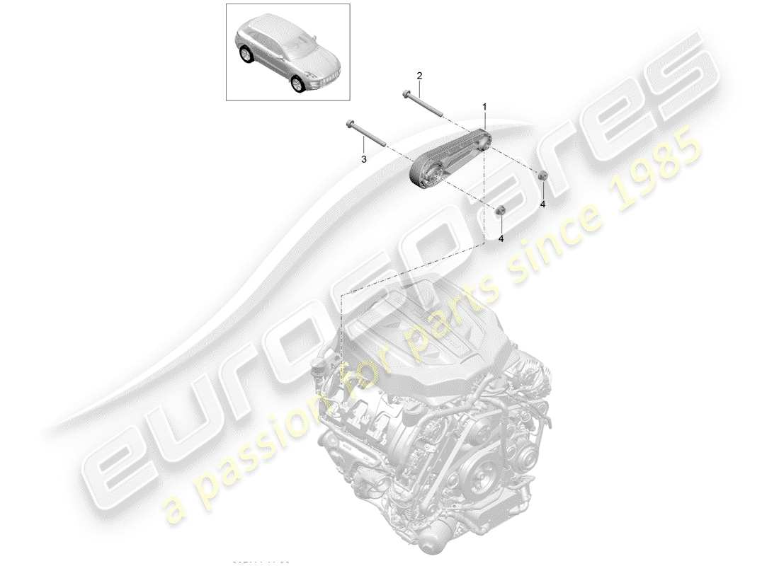 porsche 2014 (macan) motorhebezeug teilediagramm