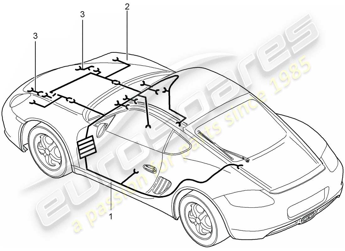 porsche 2012 (987 cayman) kabelbäume ersatzteildiagramm