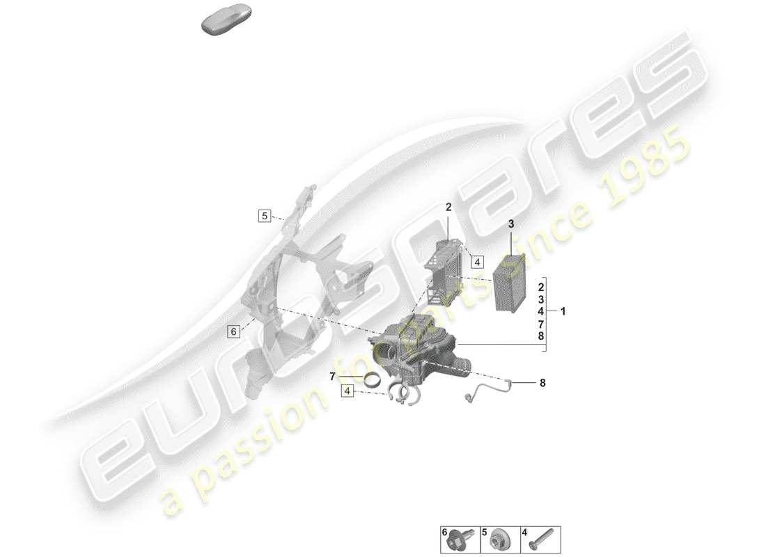 porsche 2020 (992-1) luftfilter - teilediagramm