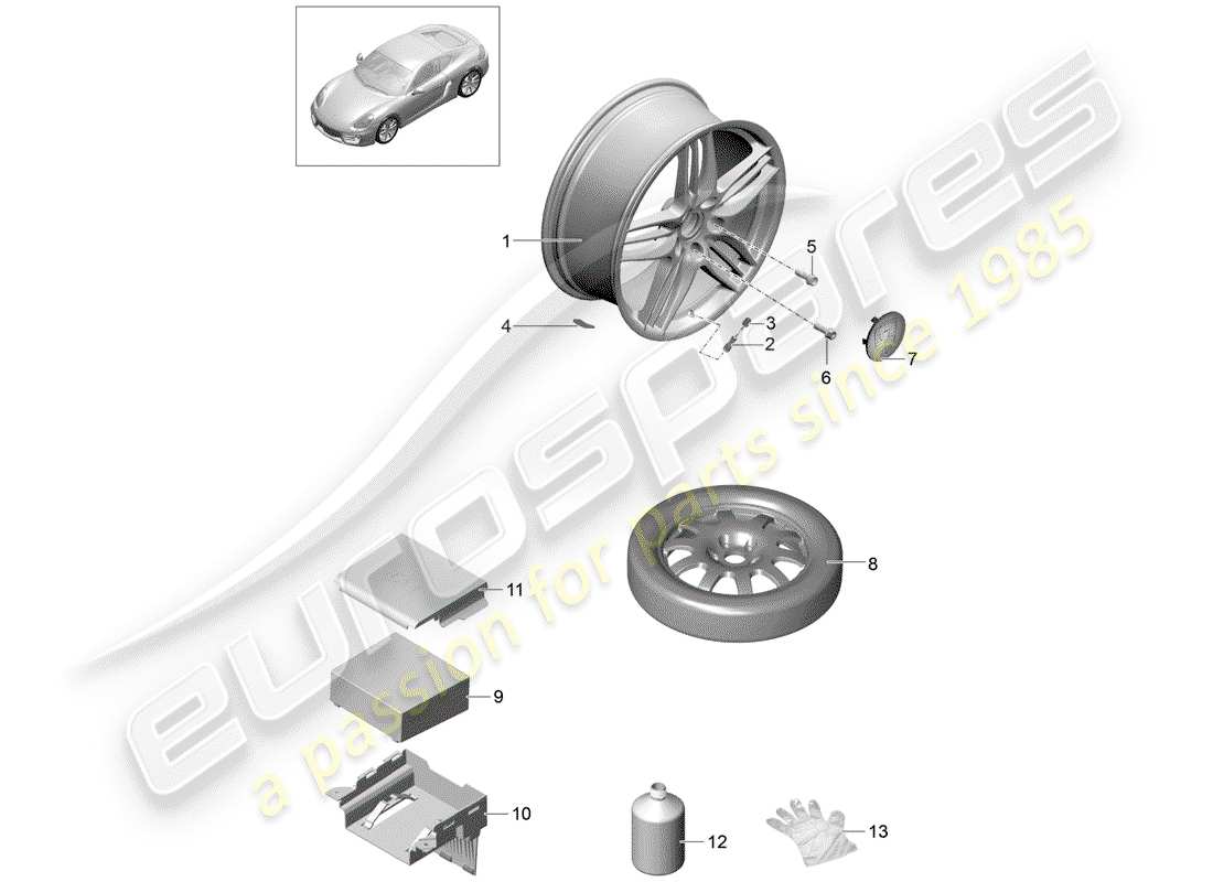 porsche 2015 (981 cayman) räder ersatzteildiagramm