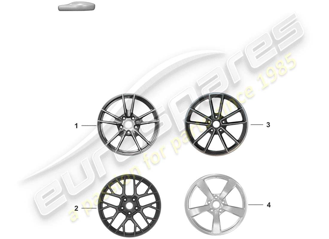 porsche 2019 (992-1) leichtmetallfelgen-ersatzteildiagramm