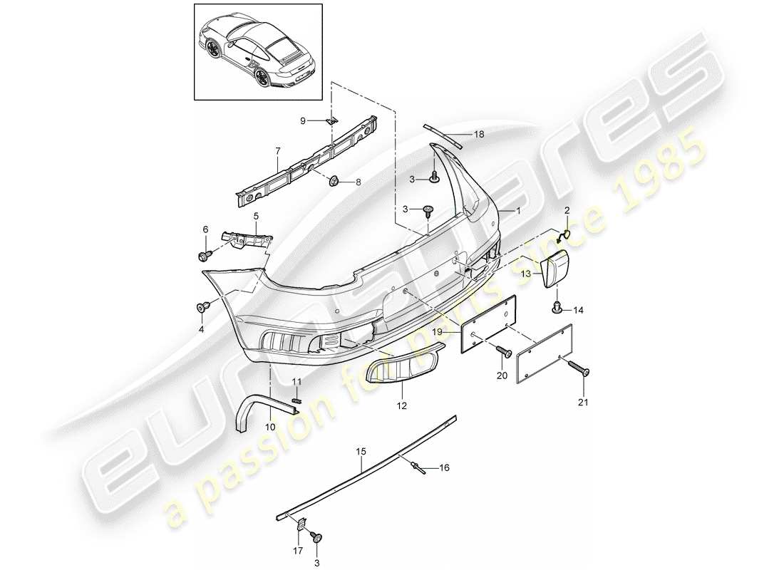 porsche 2011 (997-2 turbo / gt2 rs) lining ersatzteildiagramm