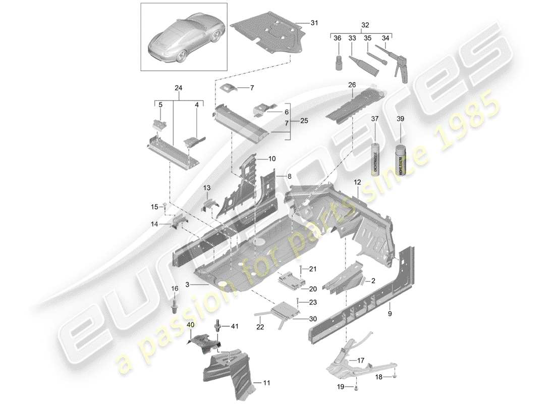 porsche 2015 (991-1) floor-teilediagramm