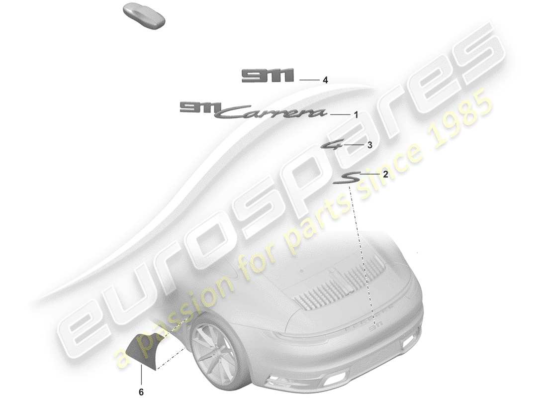 porsche 2019 (992-1) inscription ersatzteildiagramm