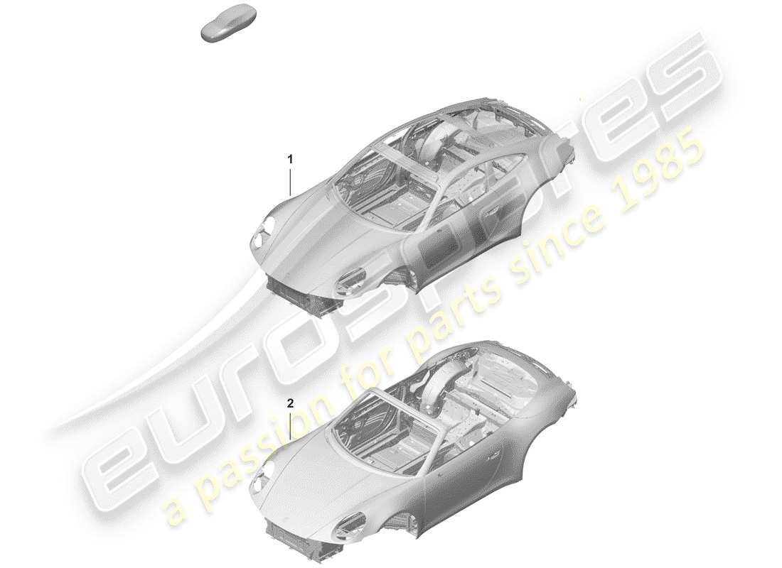 porsche 2019 (992-1) karosserie - teilediagramm