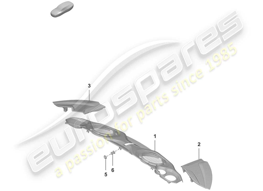 porsche 2019 (992-1) motorabdeckung ersatzteildiagramm