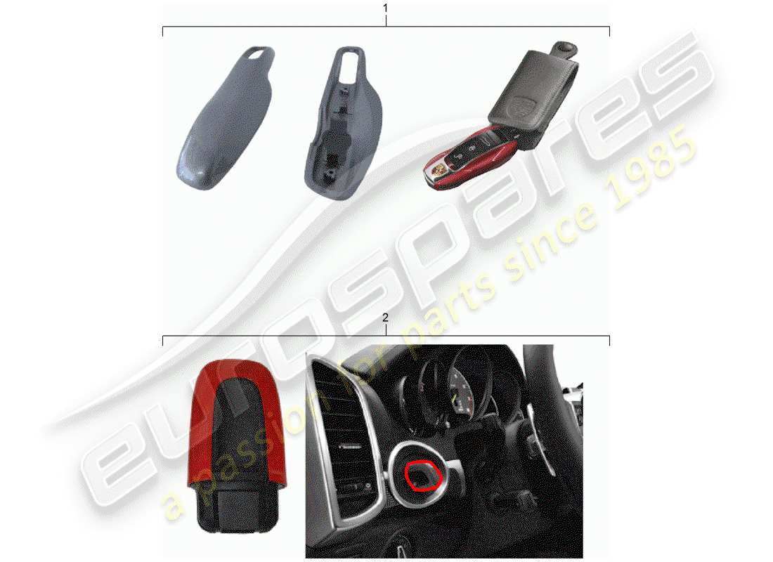 porsche 2019 (tequipment macan) schlüsselabdeckung ersatzteildiagramm