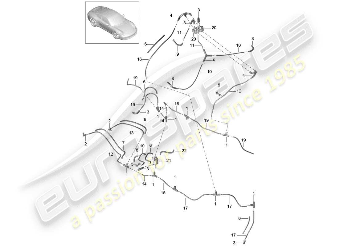 porsche 2014 (991-1) vakuumsystem teilediagramm