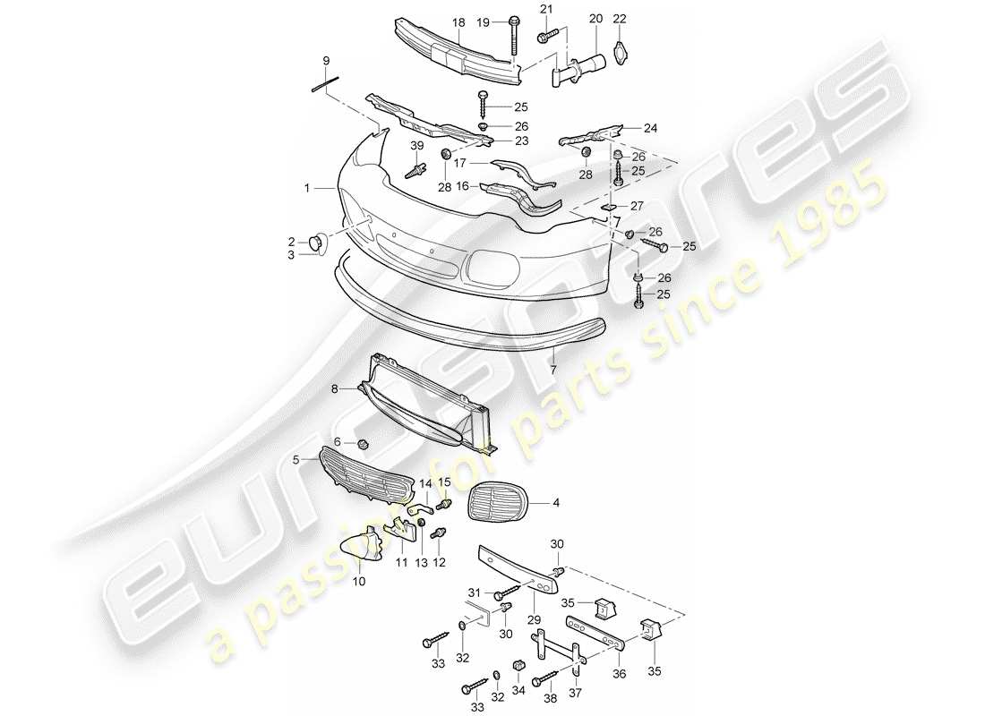 porsche 2005 (996) stoßstange ersatzteildiagramm