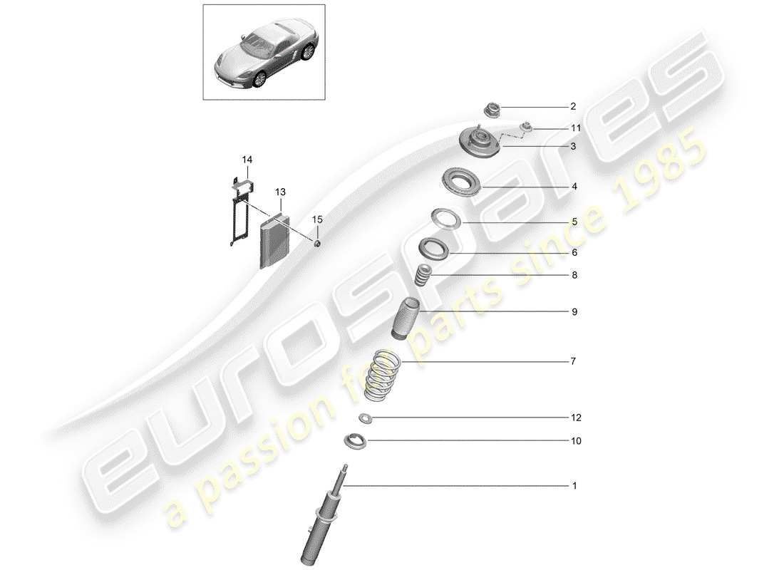 porsche 2017 (718 boxster) aufhängung teilediagramm