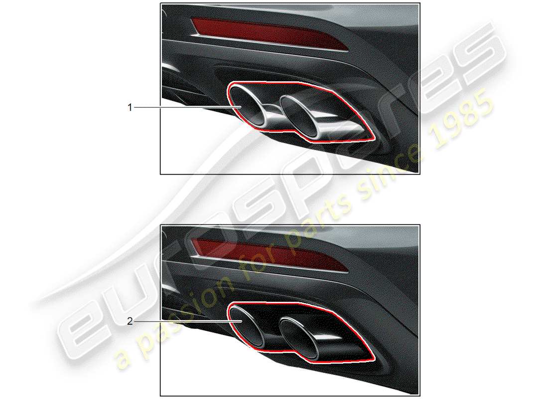 porsche 2016 (tequipment panamera) tailpipe-ersatzteildiagramm