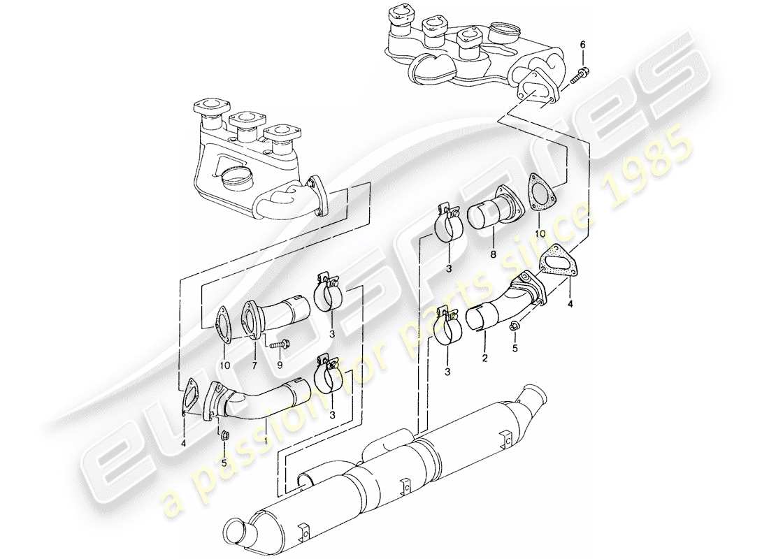 porsche 1996 (993) auspuffanlage - reparatursätze - siehe technische informationen - gruppe 2 - nr. 2/98 ersatzteildiagramm