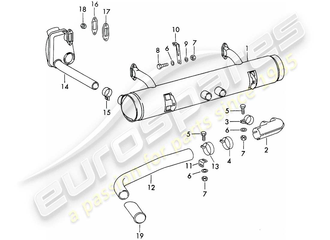 porsche 1969 (911/912) auspuffanlage - nicht für: - (d) + (s) ersatzteildiagramm