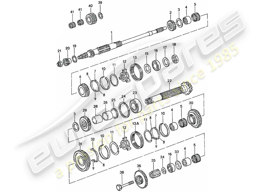 porsche 1983 (911) zahnräder und wellen - spm-ersatzteildiagramm