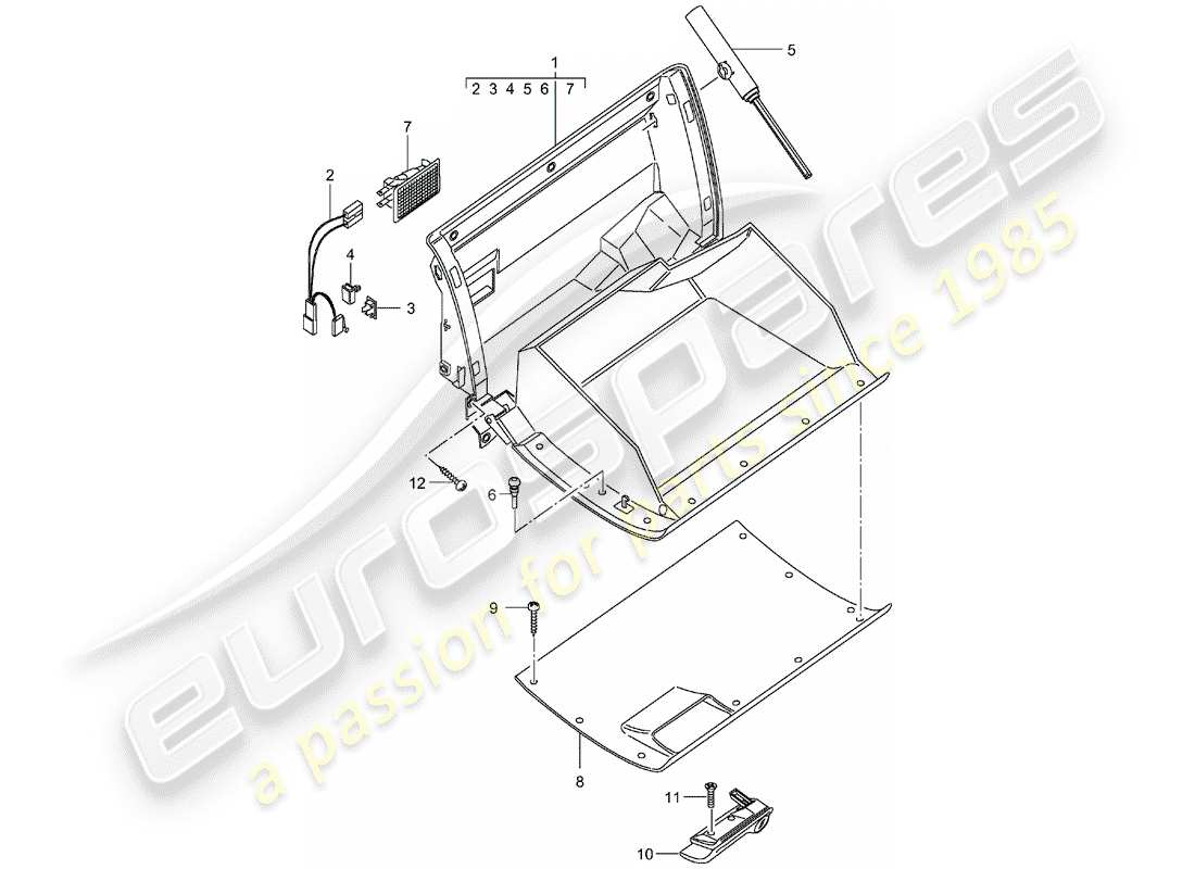 porsche 2003 (996) handschuhfach - d - mj 2002>> ersatzteildiagramm