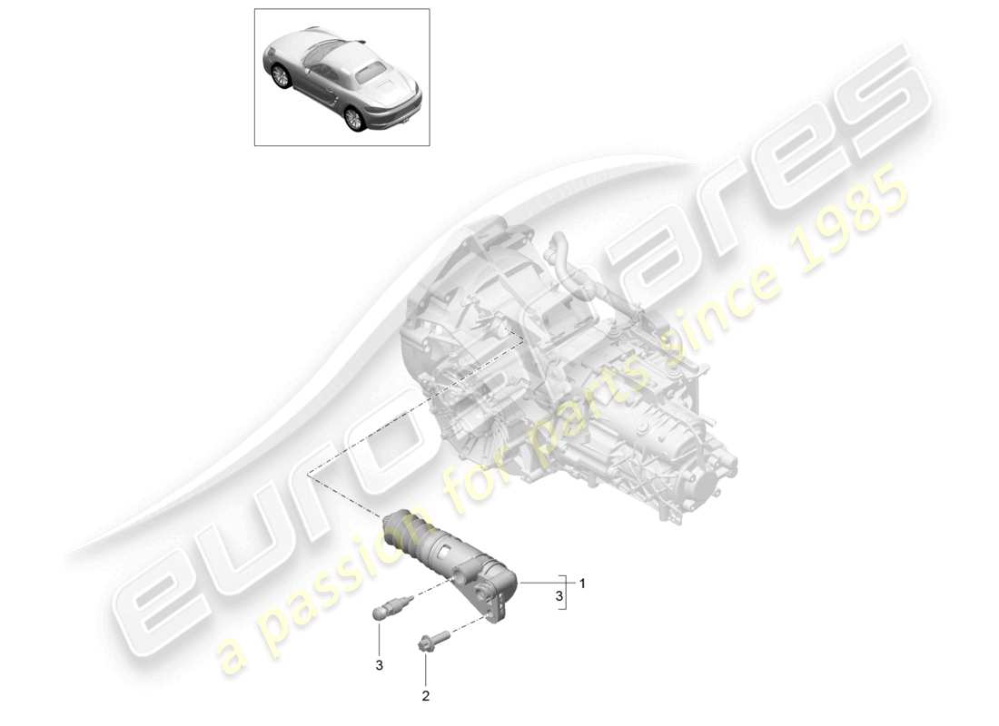 porsche 2020 (718 boxster) kupplungsnehmerzylinder teilediagramm